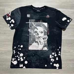 Rise as 1ne Graphic Black Paint Splatter Tee Size XL